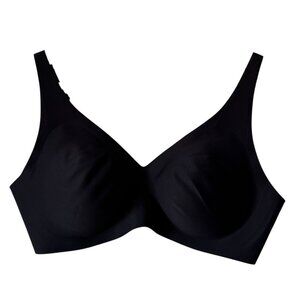 Knix Seamless Wireless T-shirt Bra Size L Black Removable Pads Stretch Smoothing